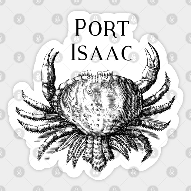 Port Isaac Cornwall Crab Sticker by SonnyBoyDesigns